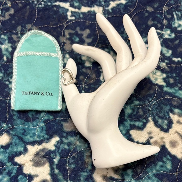 Tiffany & Co. Jewelry - Tiffany & Co. White Hand Ring Holder with Heart Charm